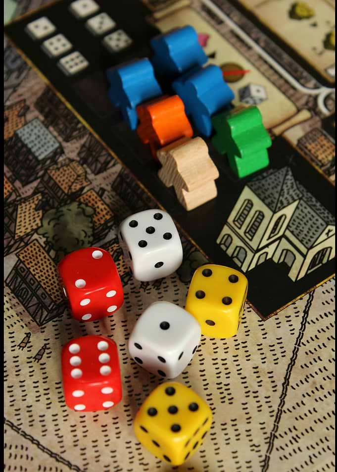 Board Game Dice and Pieces