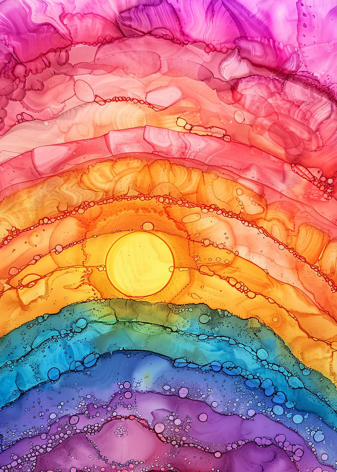 Abstract Rainbow Sunset