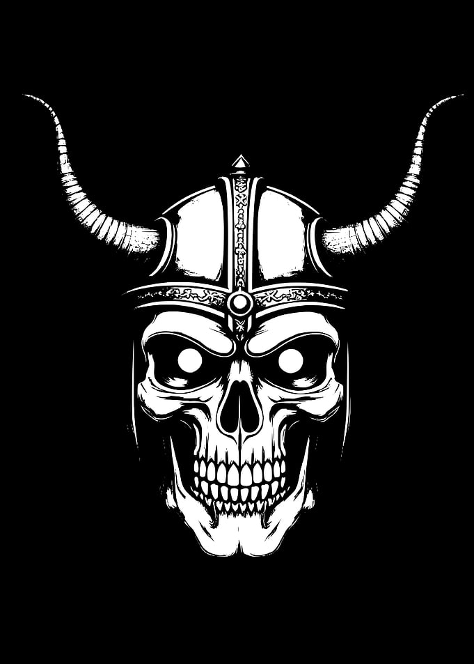Viking Skull with Horns