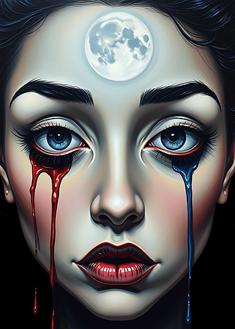 Woman with Moon Tears