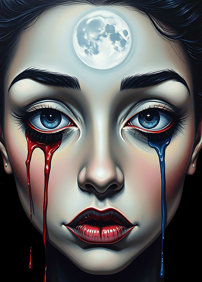 Woman with Moon Tears