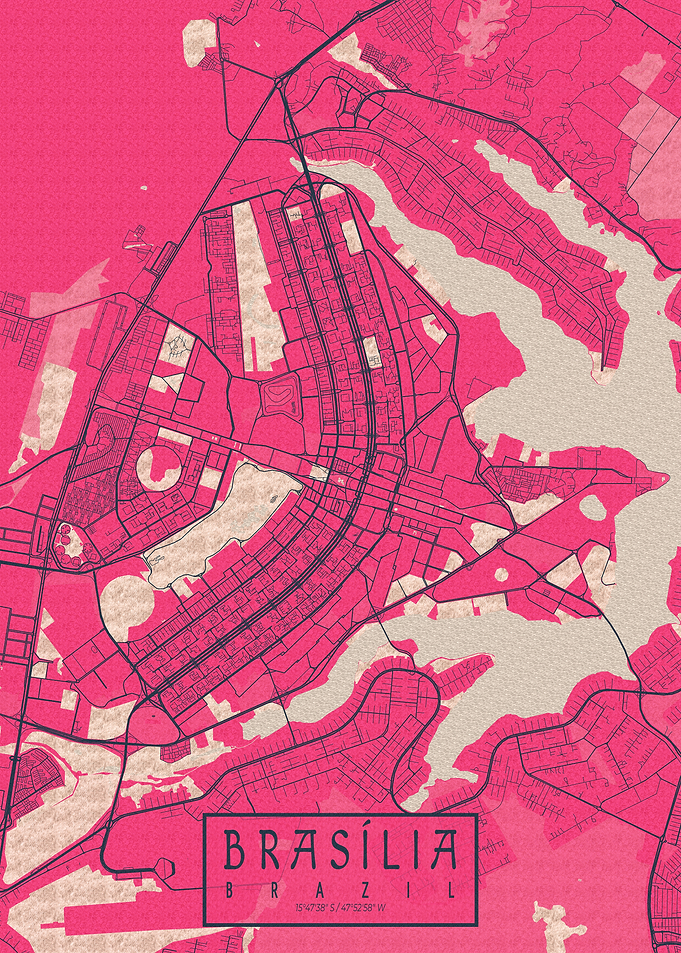 Brasilia City Map Brazil Blossom