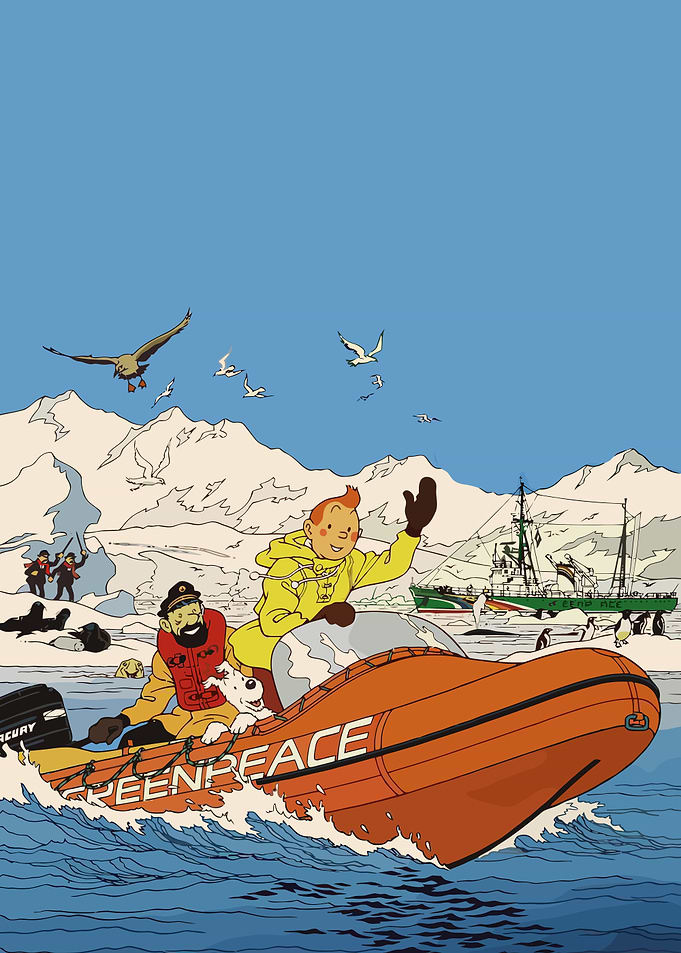 Tintin & Captain Haddock Greenpeace
