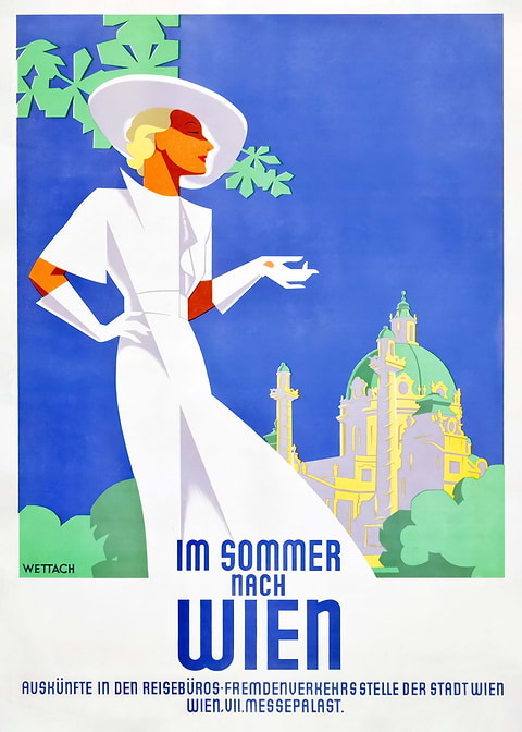 Vintage Vienna Travel Poster — retro travel art printed on metal