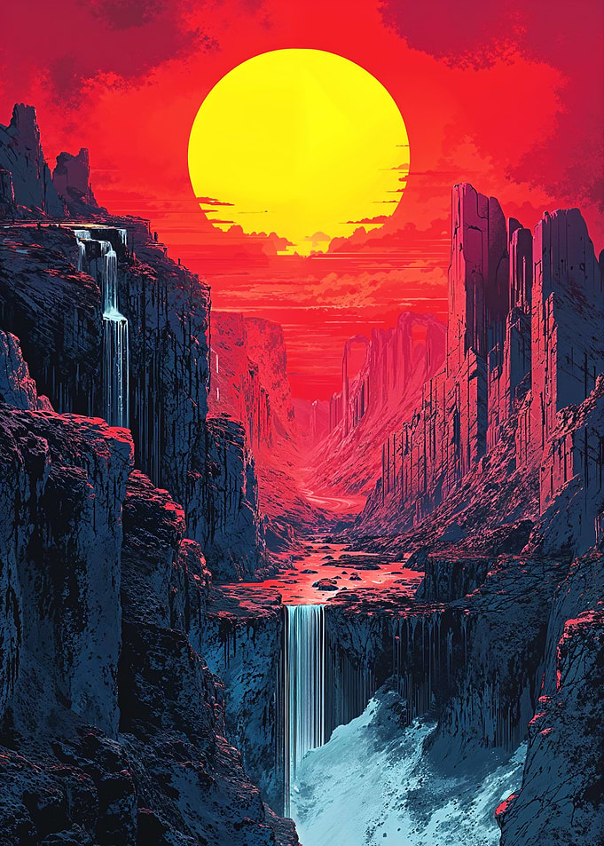 Sunset Canyon Waterfall