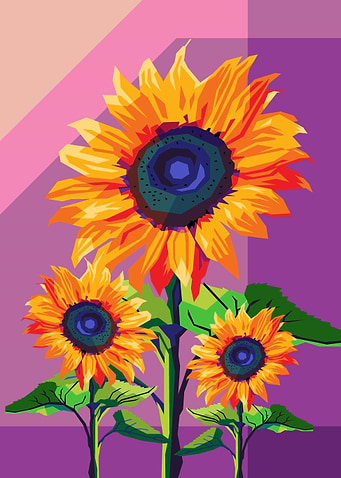 Three Sunflowers