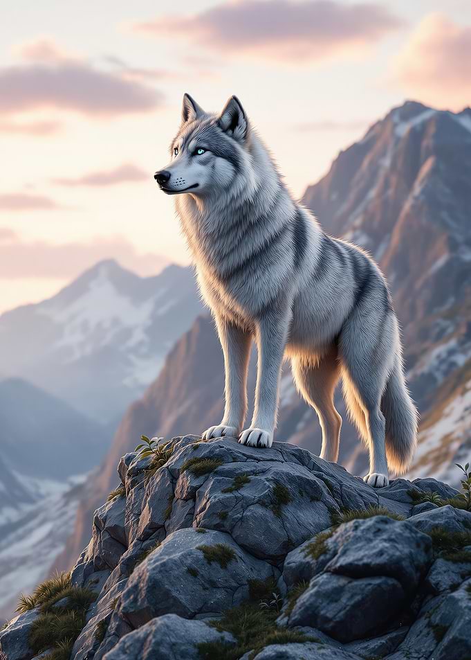 Majestic Wolf on Peaks