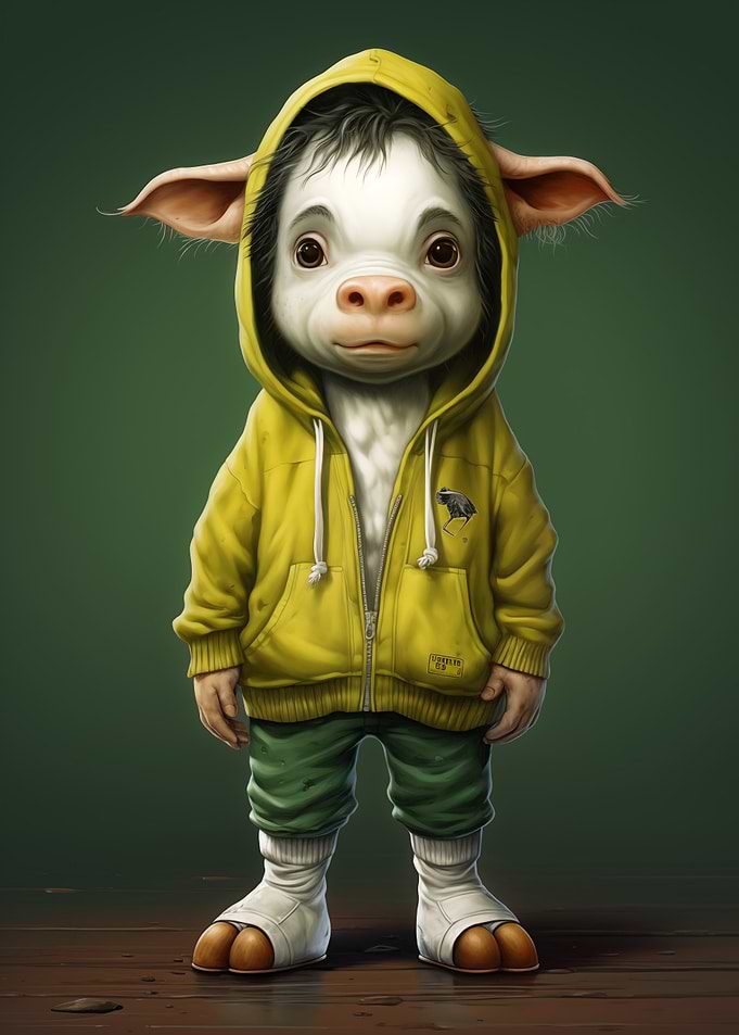 Funny Pig in a Hoodie