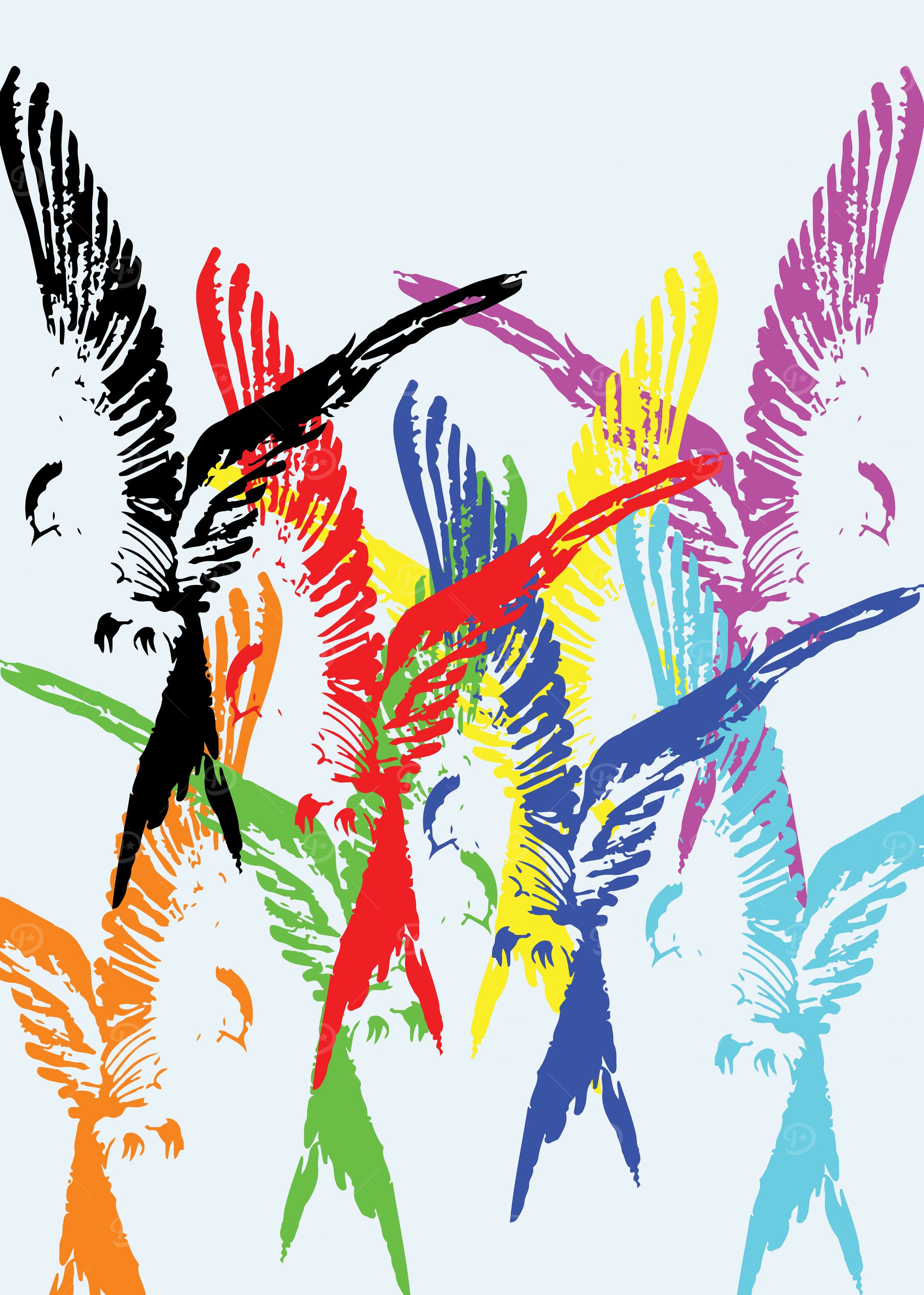 Vibrant Flock in Motion