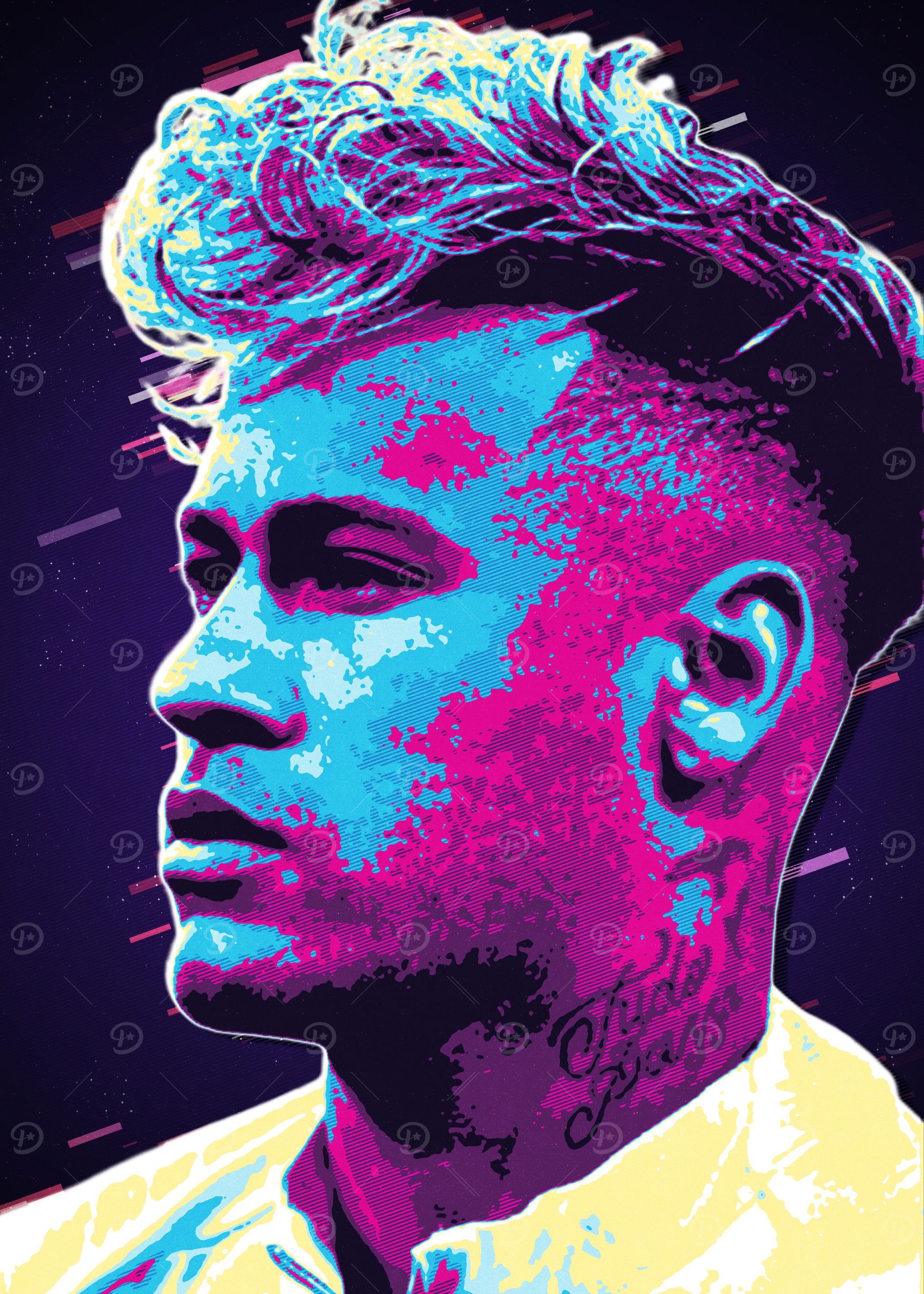 Neymar jr Neon Portrait