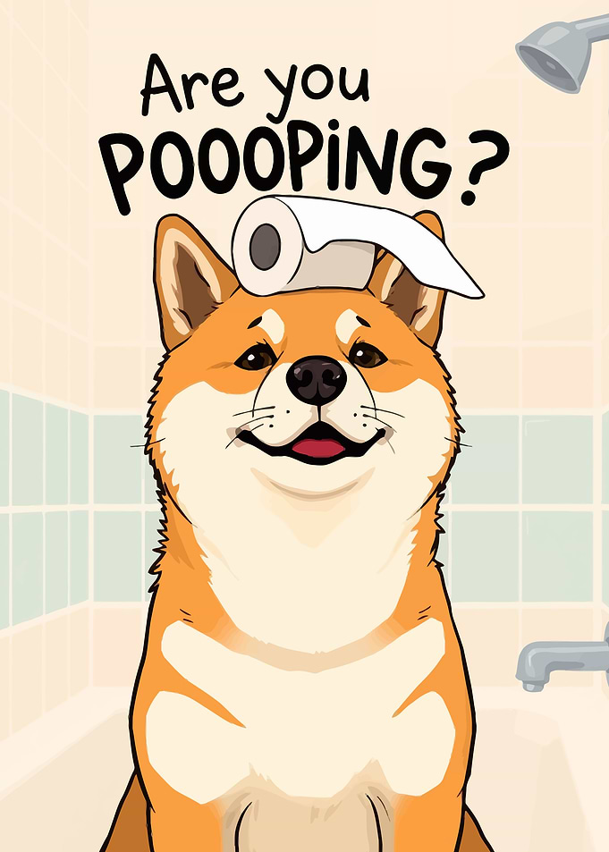 Dog with Toilet Paper