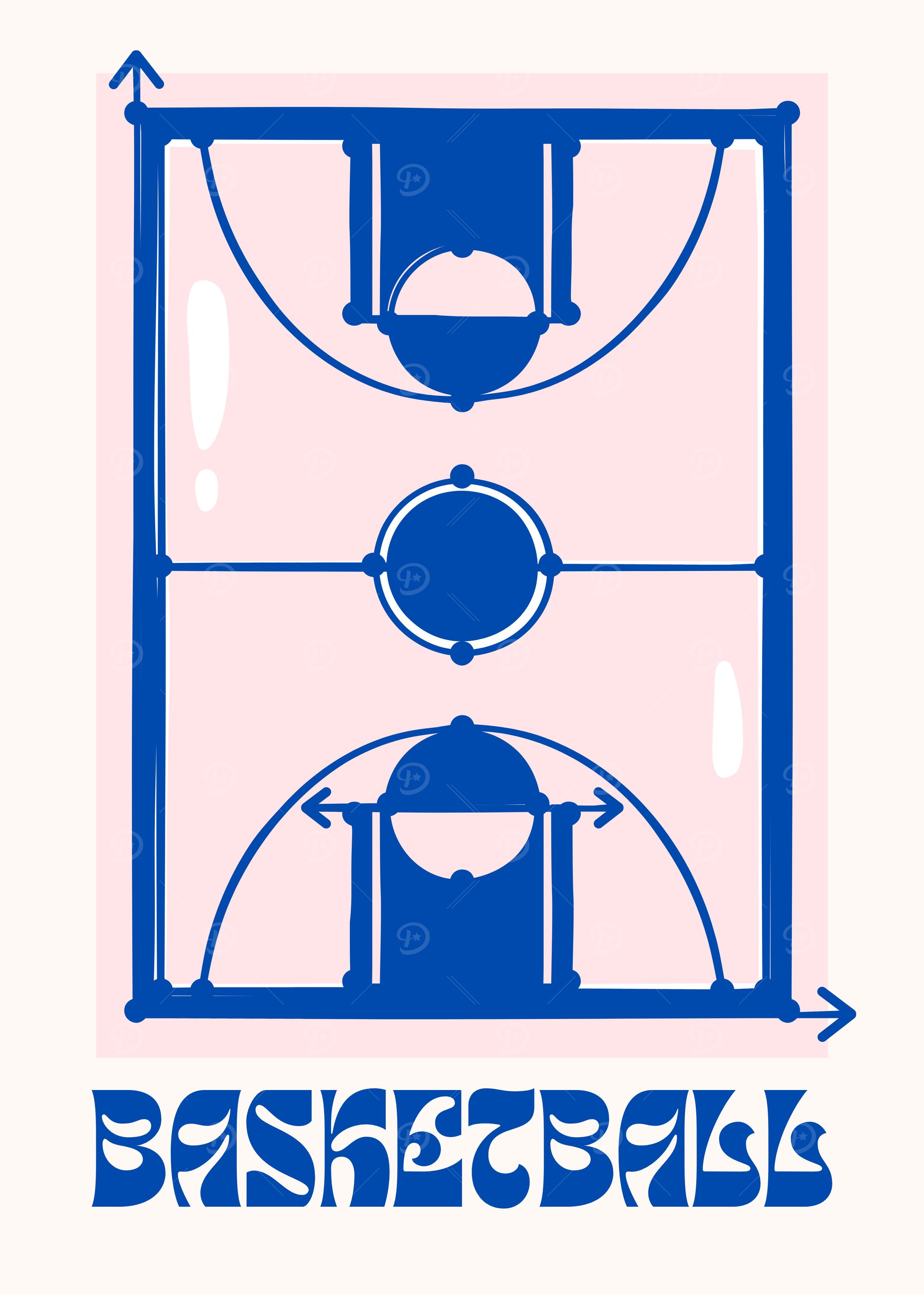 Basketball Court Illustration