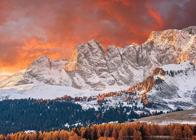 Snowy Mountain Sunset