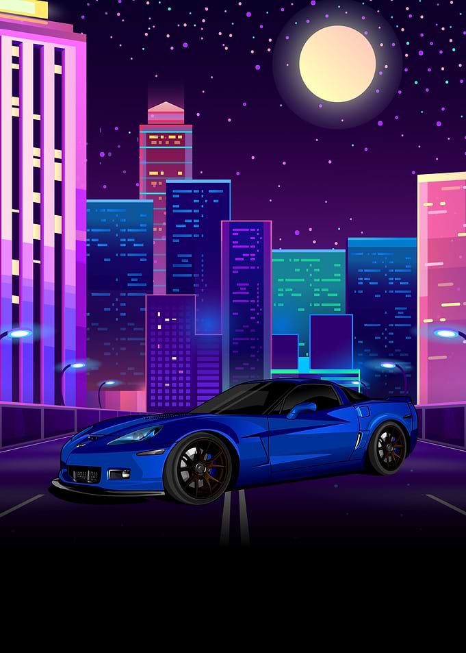 Neon City Nightscape
