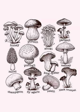 Mushroom Illustration Chart