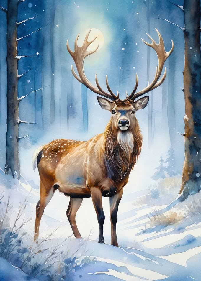 Majestic Stag in Winter