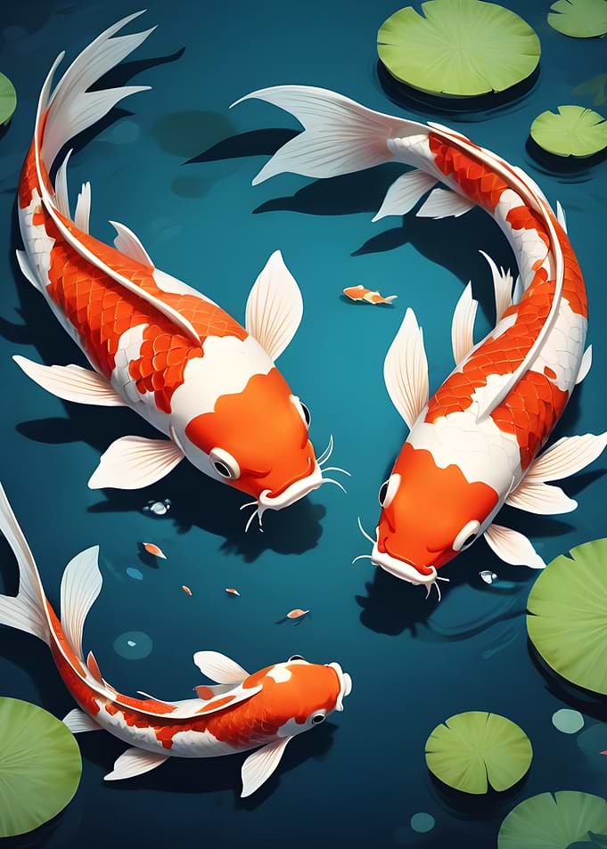 Koi Fish Pond Art