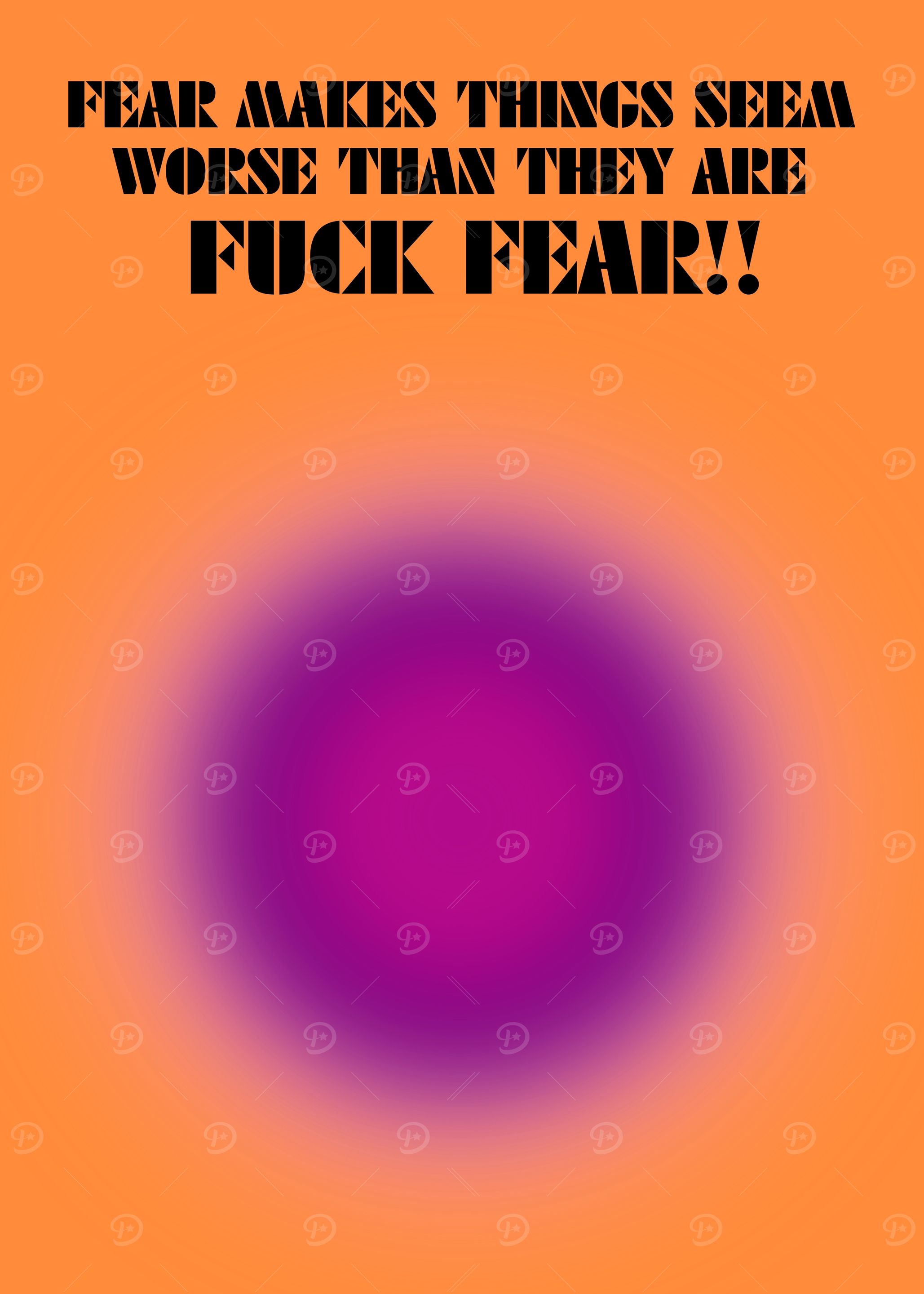 Motivational Quote Poster | Fear Makes Things Worse | Bold Motivational Poster
