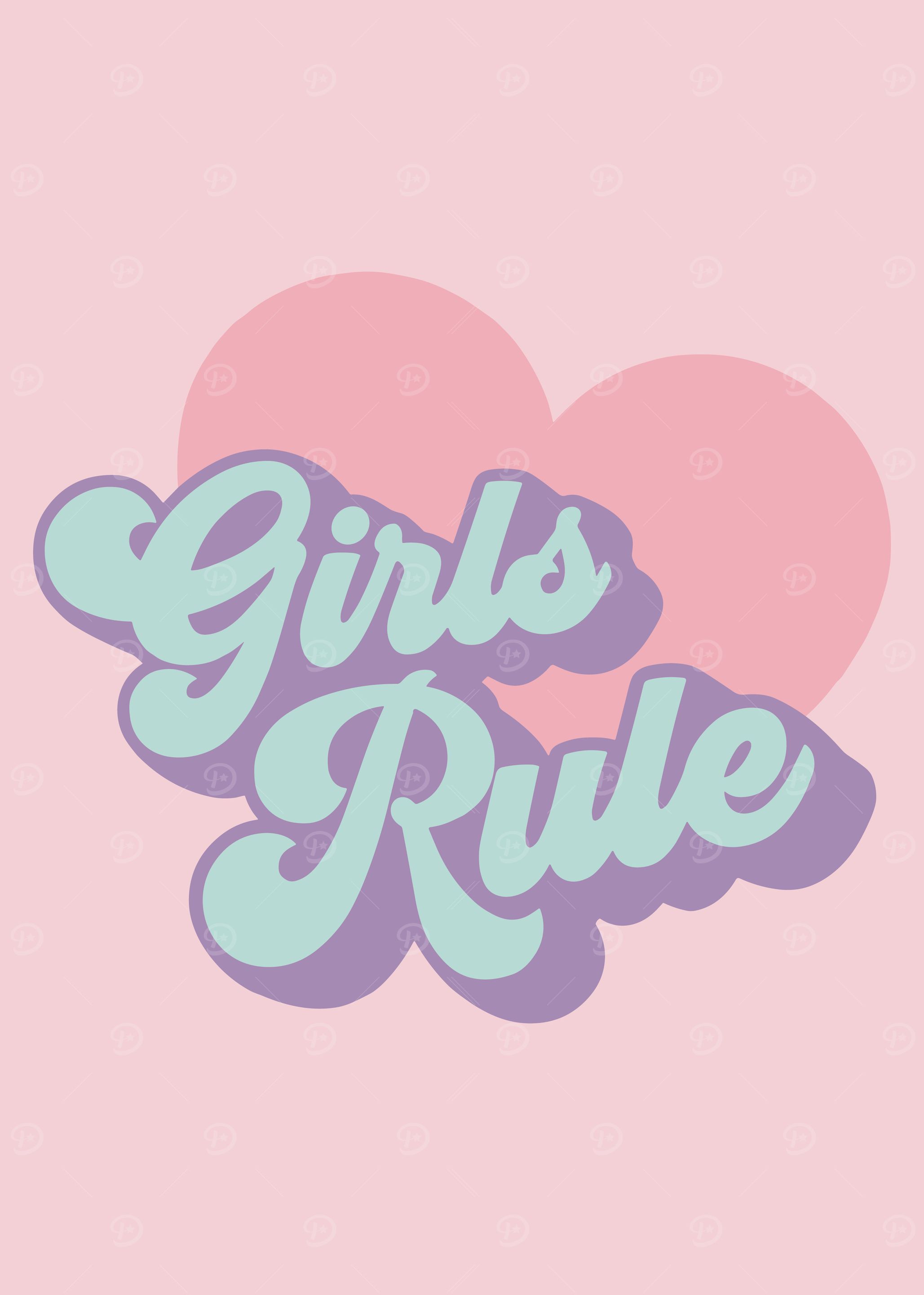 Girls Rule Heart Graphic