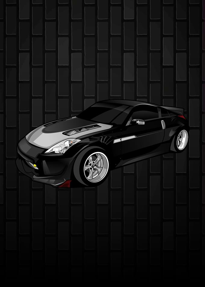 Black Sports Car Illustration
