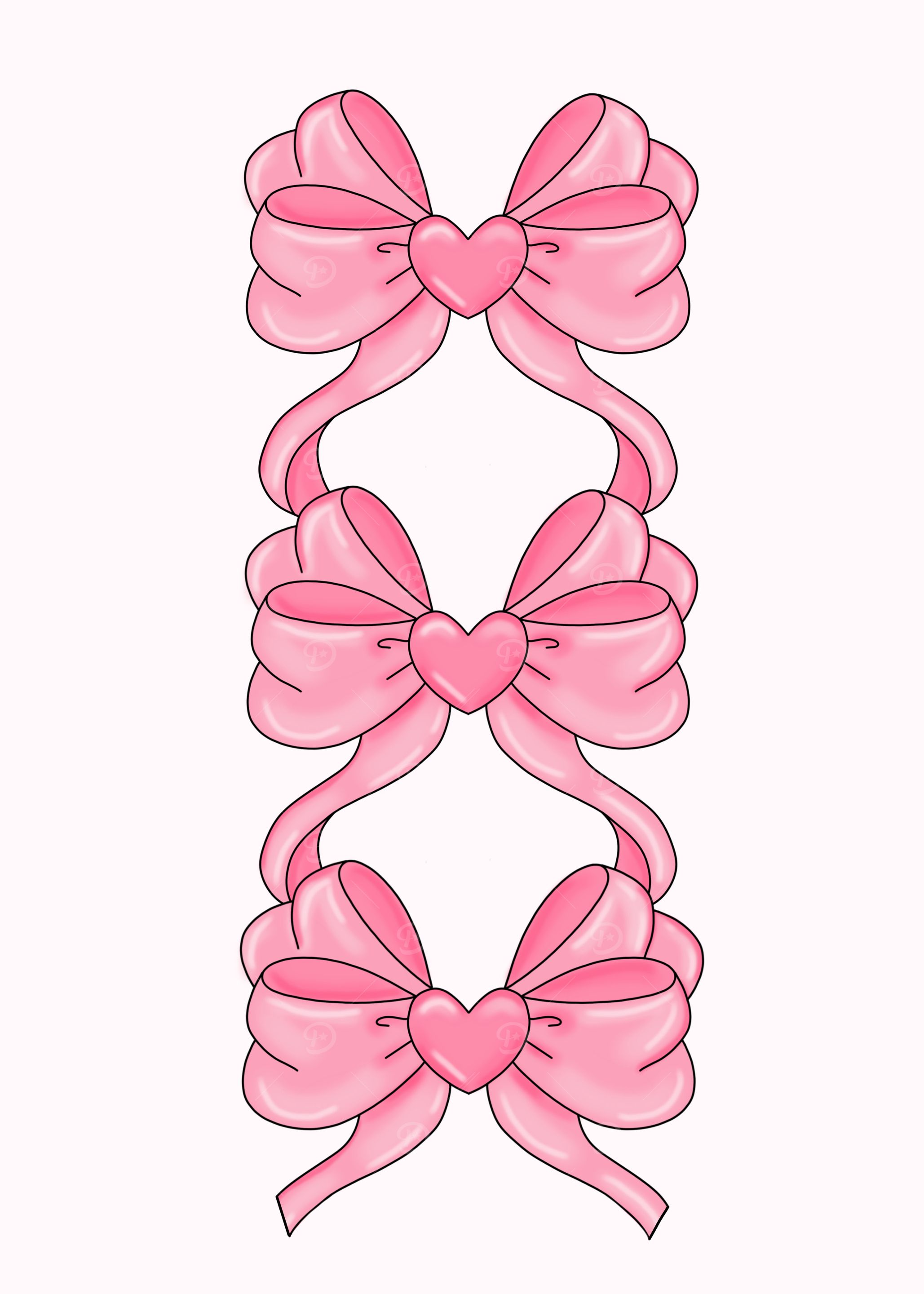 Pink Heart Bows
