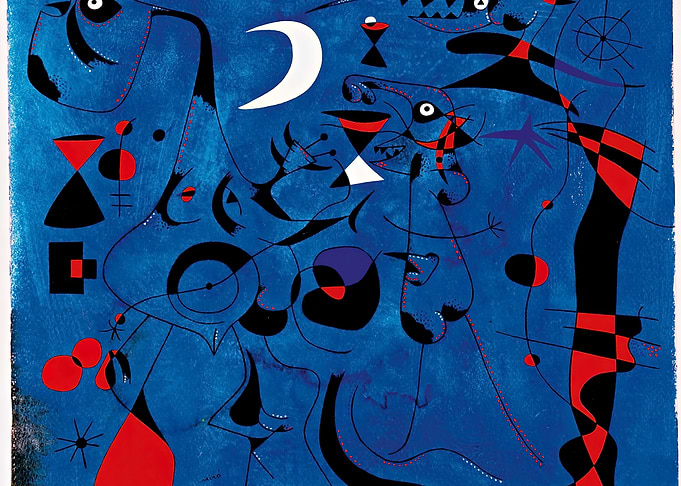 Abstract Blue Painting Joan Miró