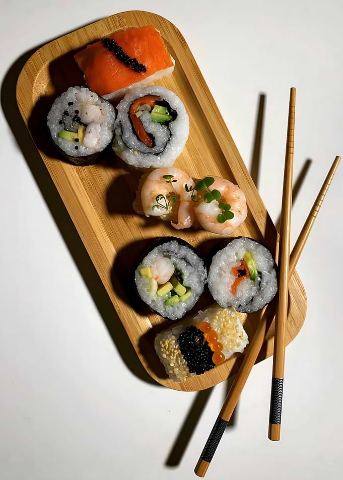 Sushi Platter with Chopsticks