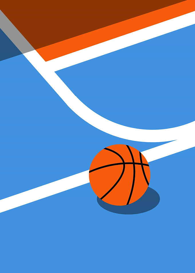Basketball on Court