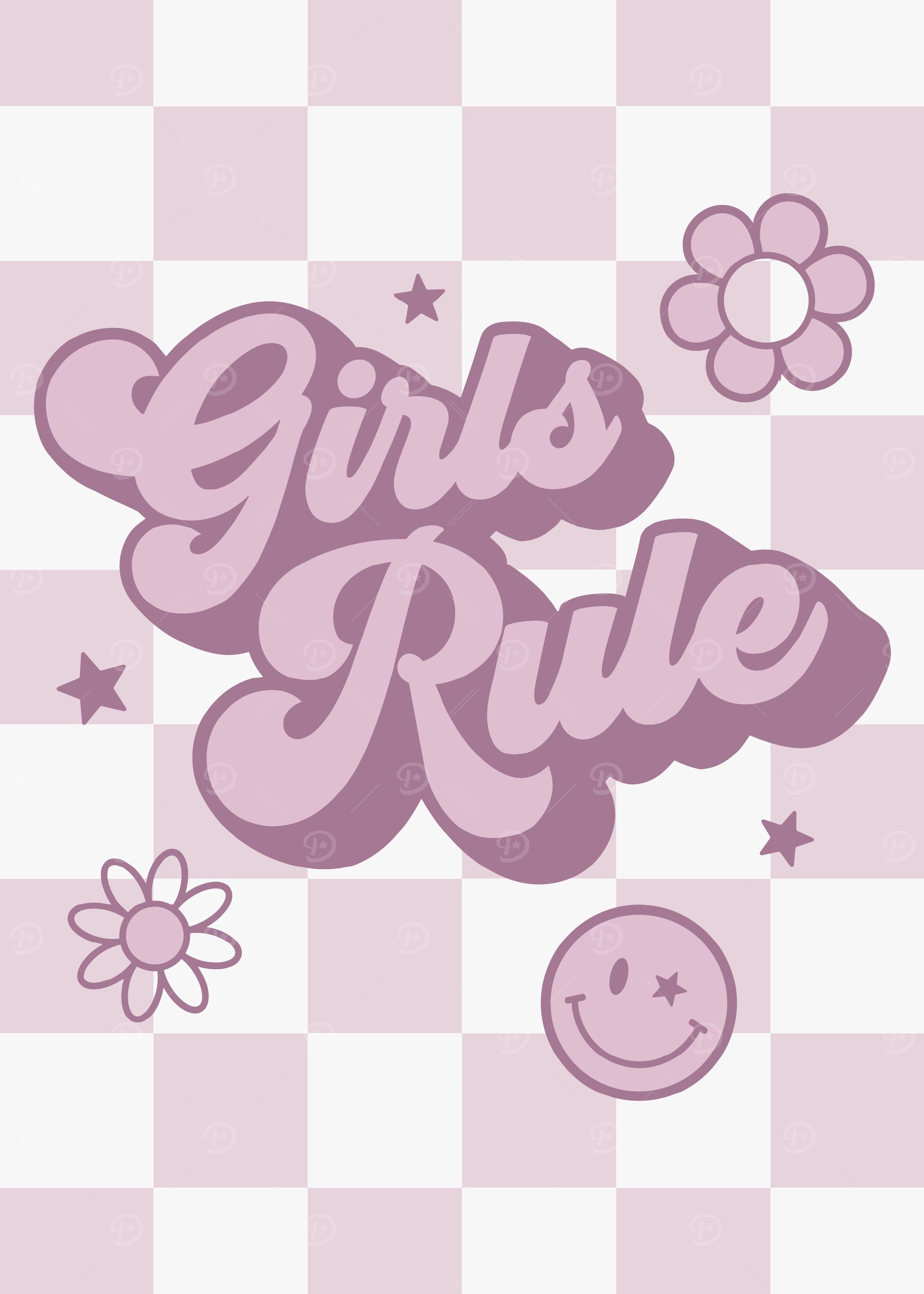 Girls Rule Retro Print