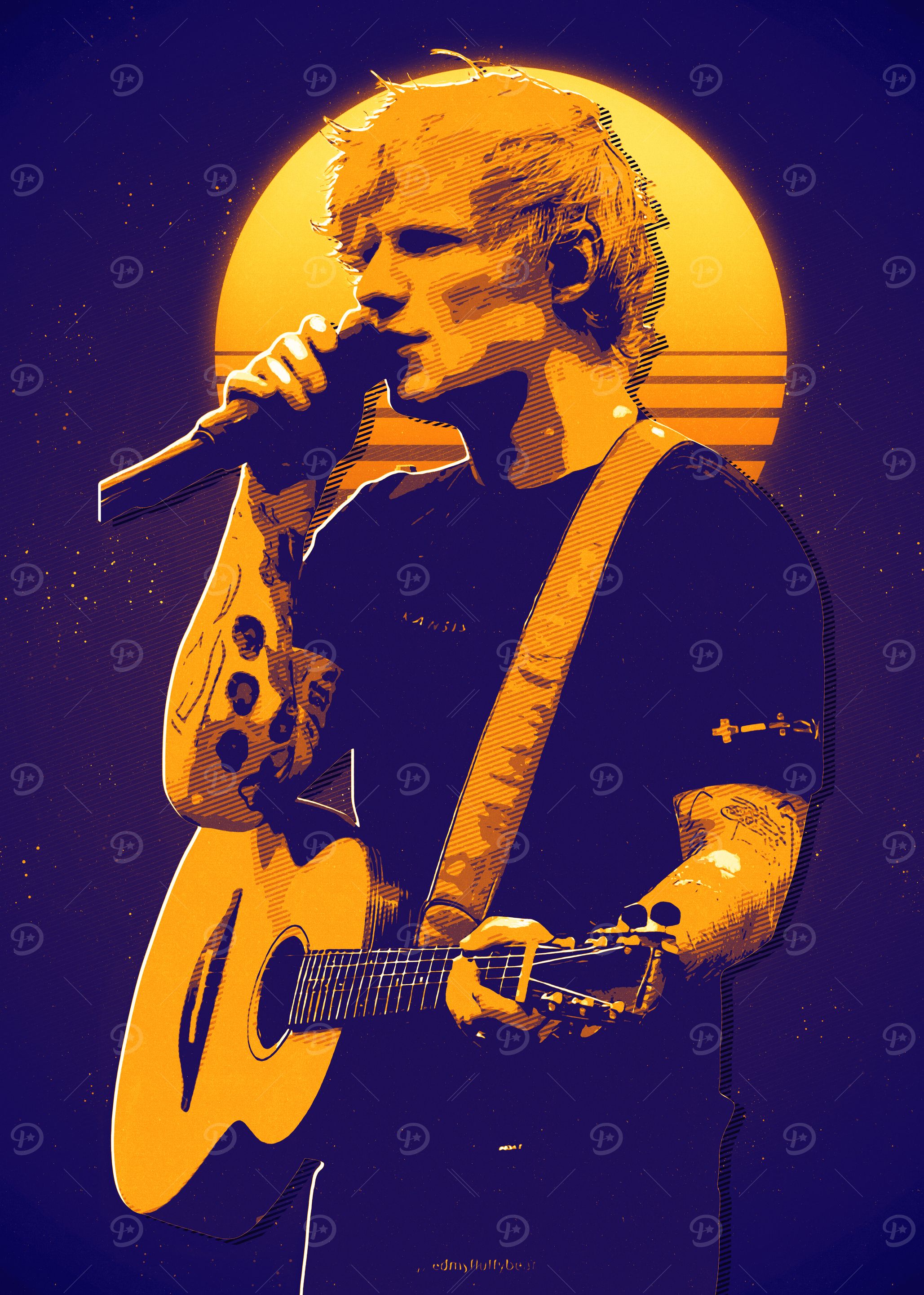 Ed Sheeran Retro Poster