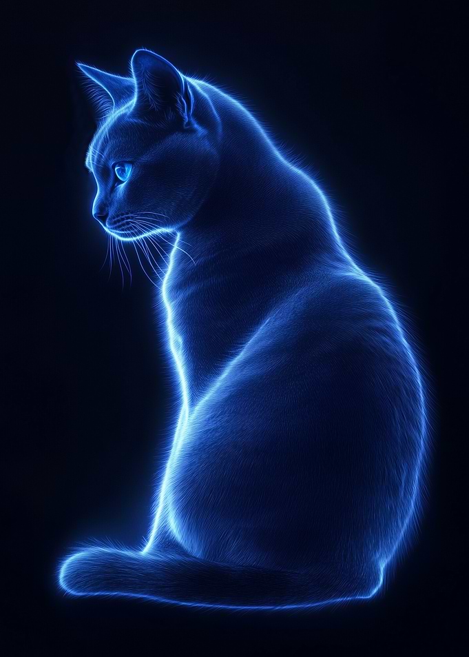 Glowing Blue Cat