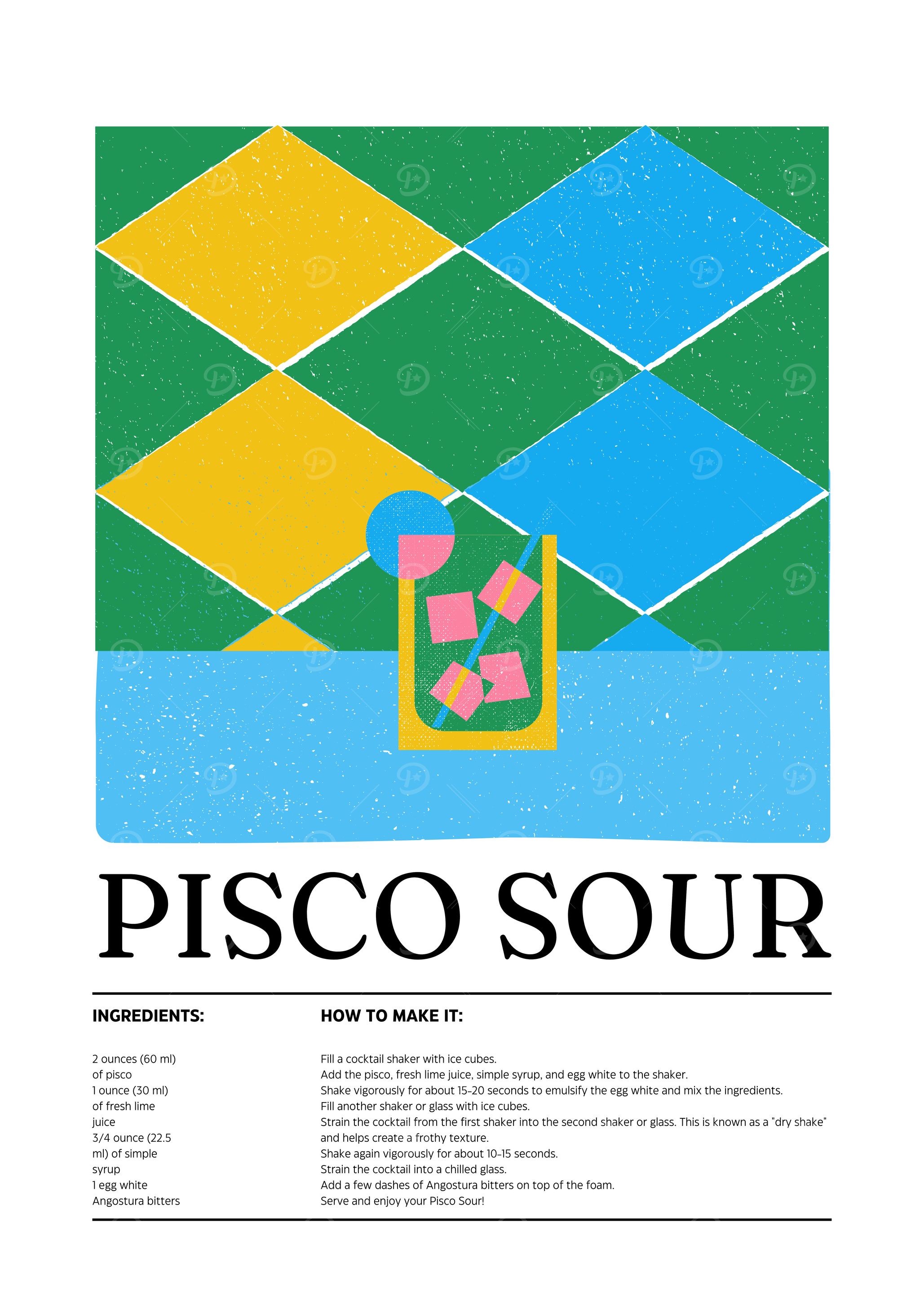 Pisco Sour Recipe Illustration