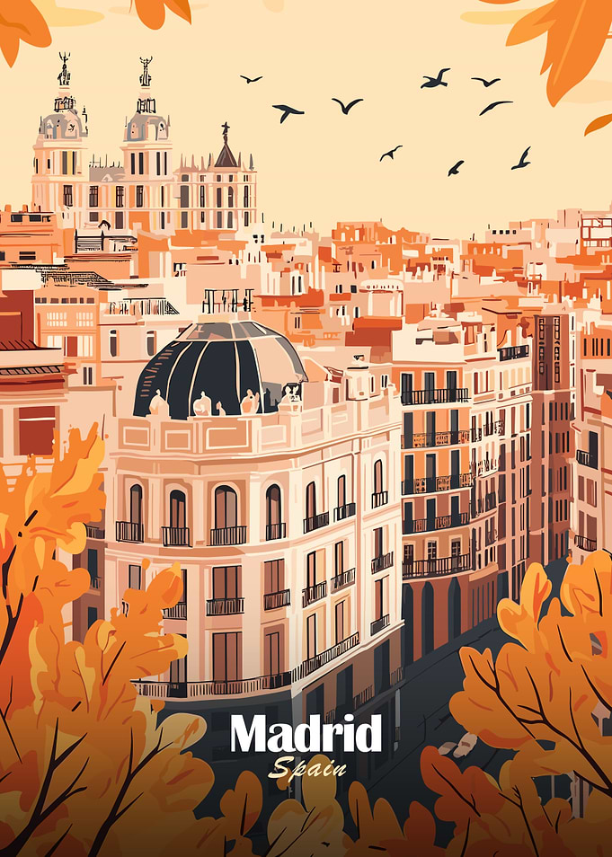 Madrid Cityscape Illustration