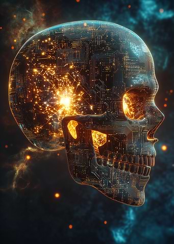 Cyber Circuits Skull