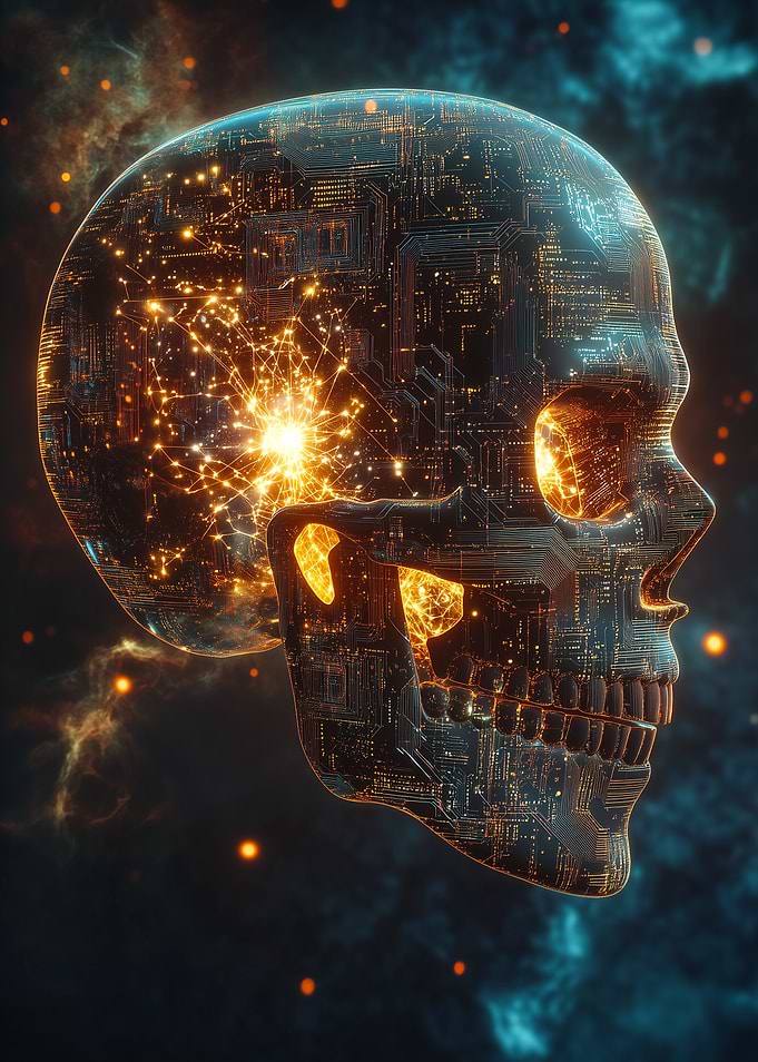 Cyber Circuits Skull