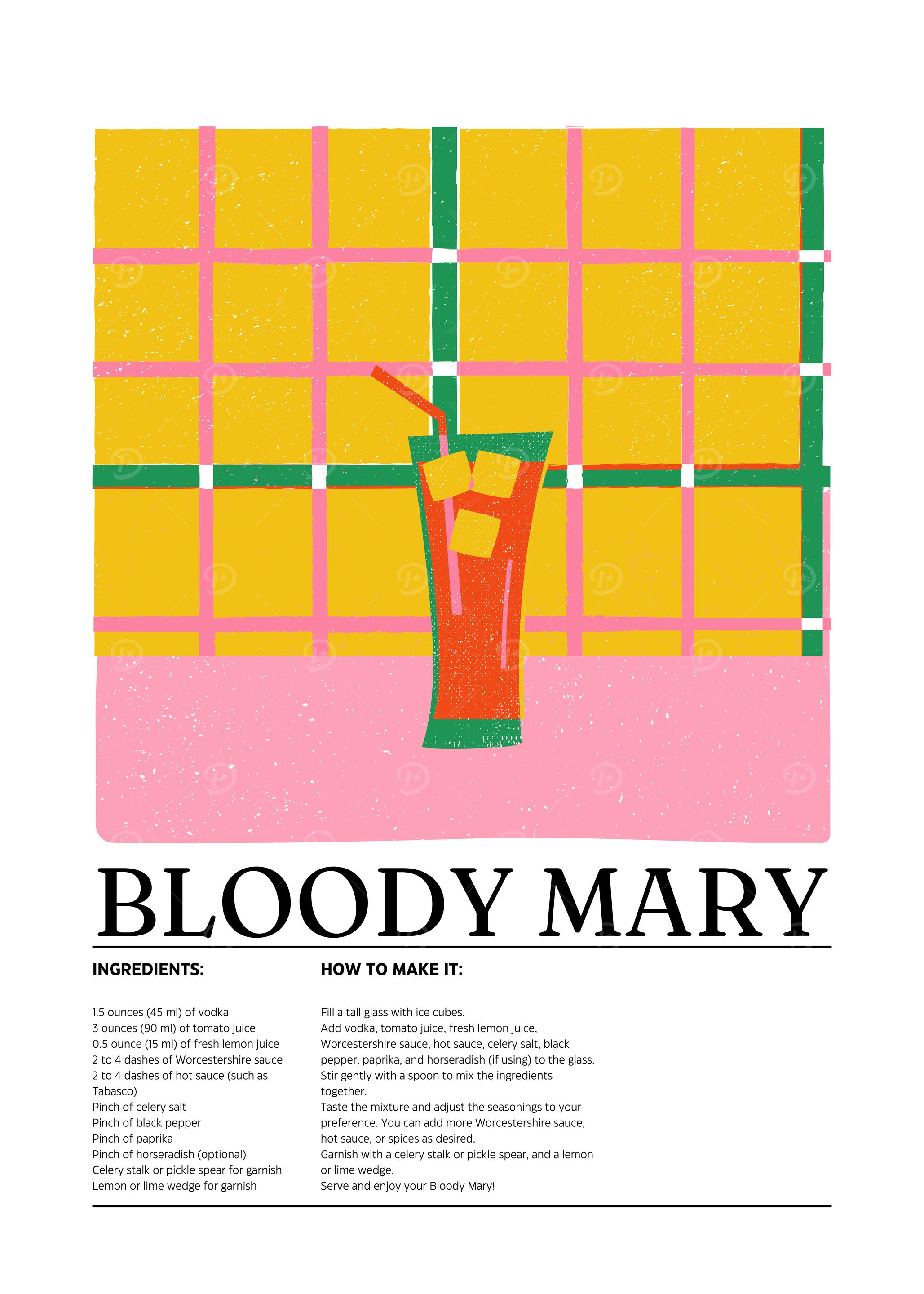 Bloody Mary Recipe Illustration