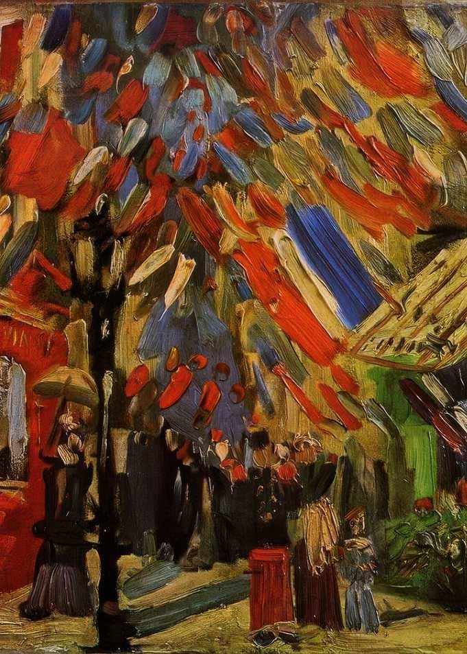 Street Scene with Flags