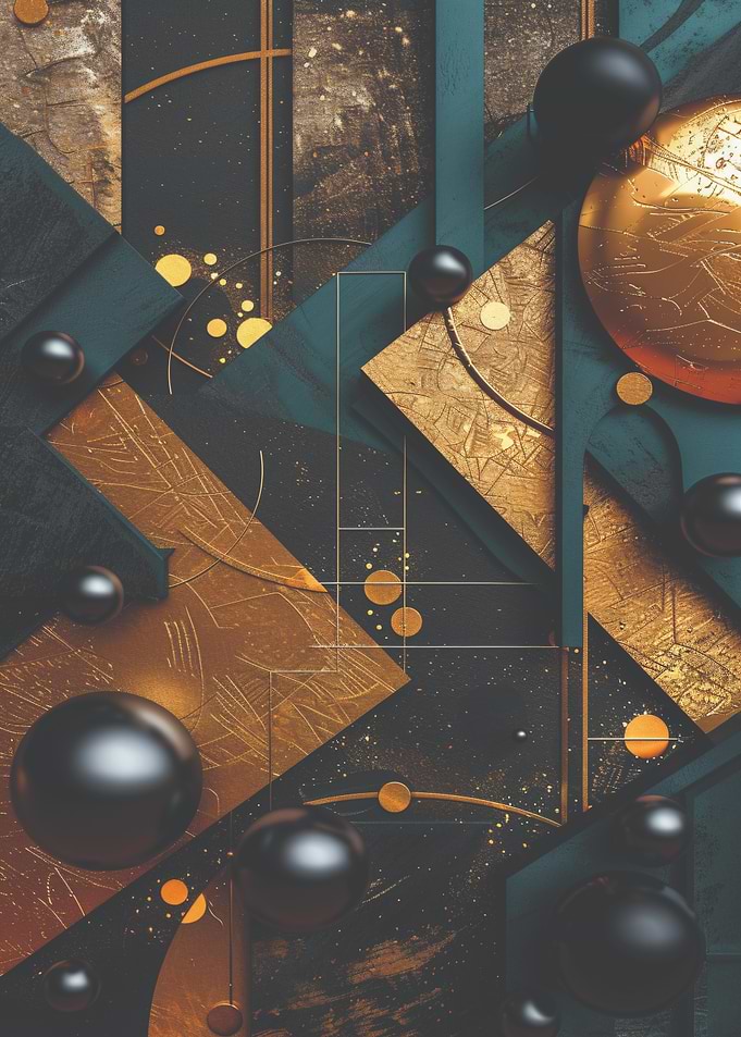 Abstract Gold & Black Art