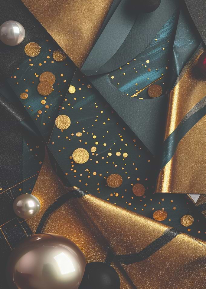 Gold and Teal Abstract