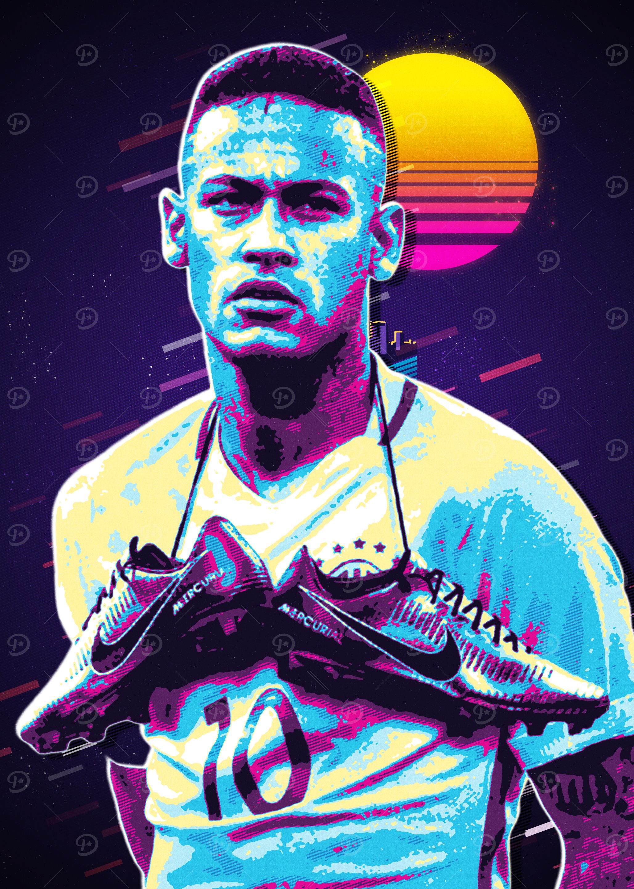 Neymar Jr. Retro Art