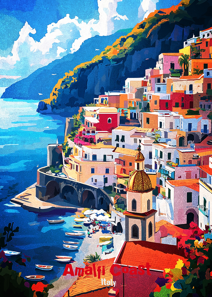 Amalfi Coast Art Poster