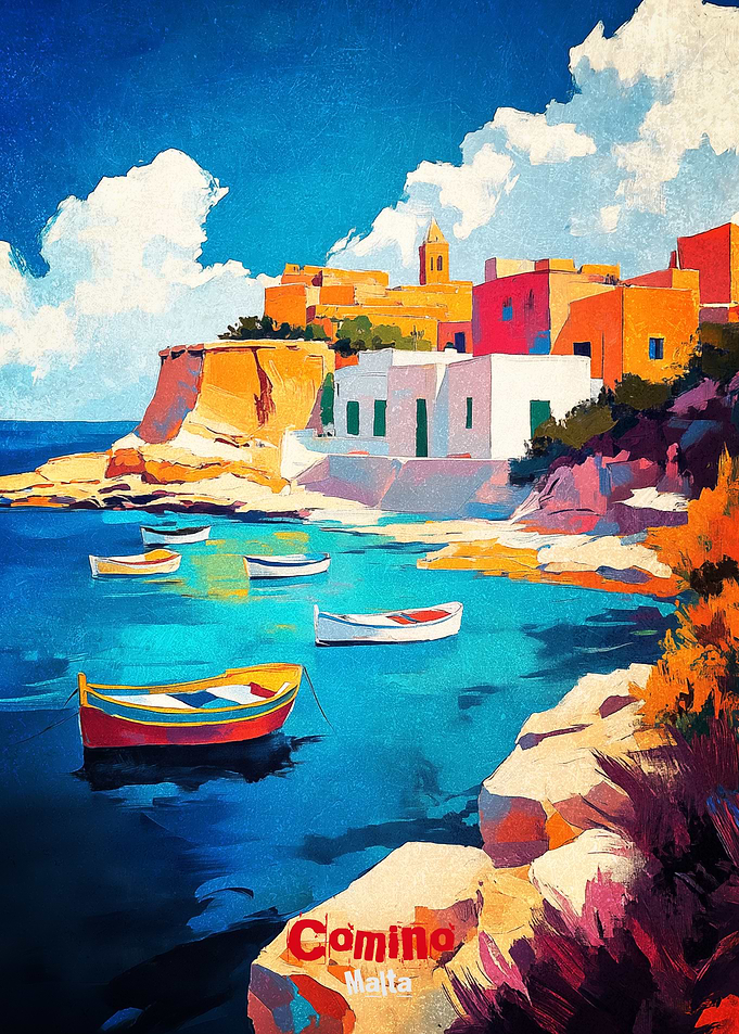 Comino Island Art Poster