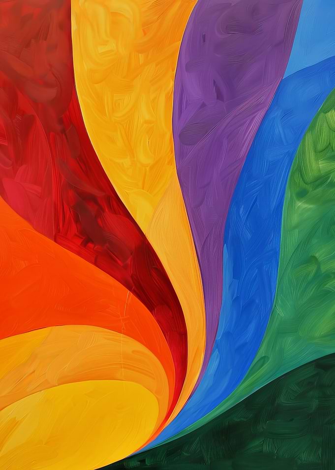Abstract Rainbow Curves Painting