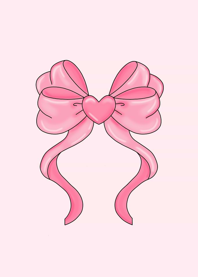 Pink Bow with Heart