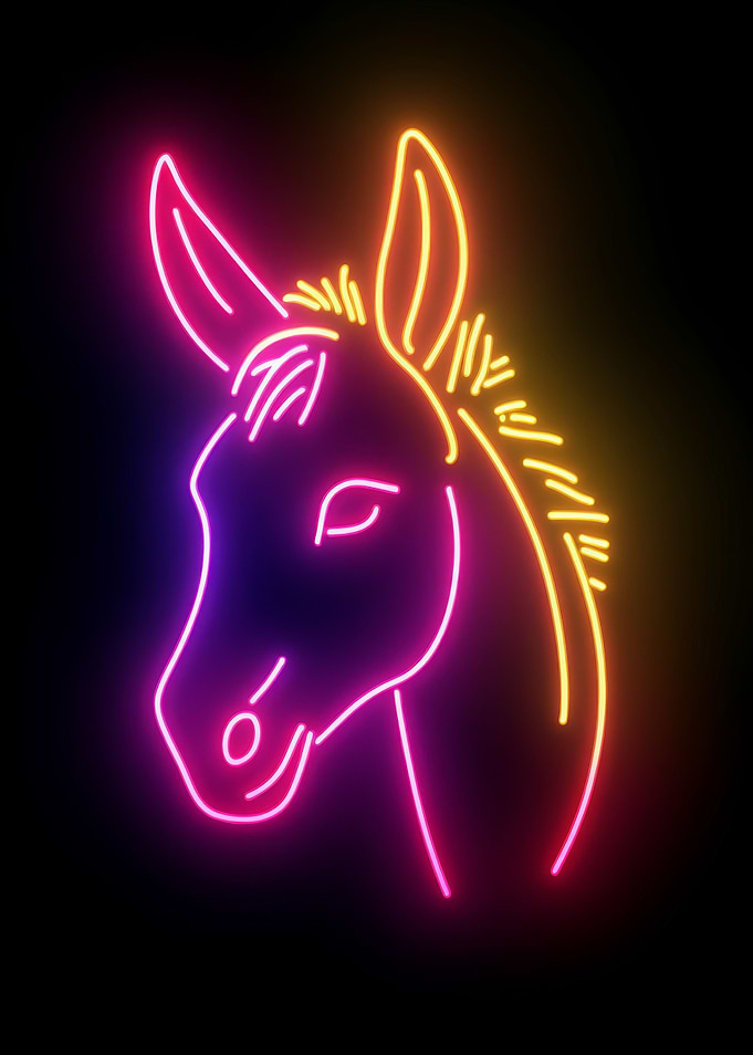 Neon Donkey Head