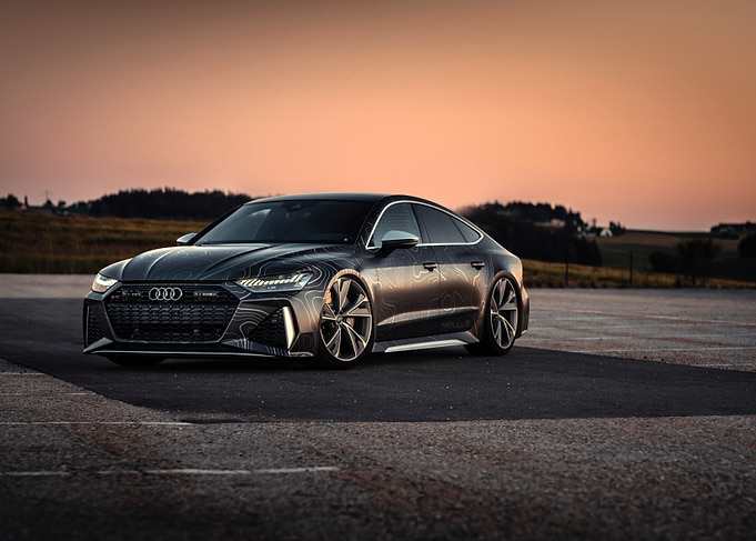Black Audi RS7 with Topographic Wrap
