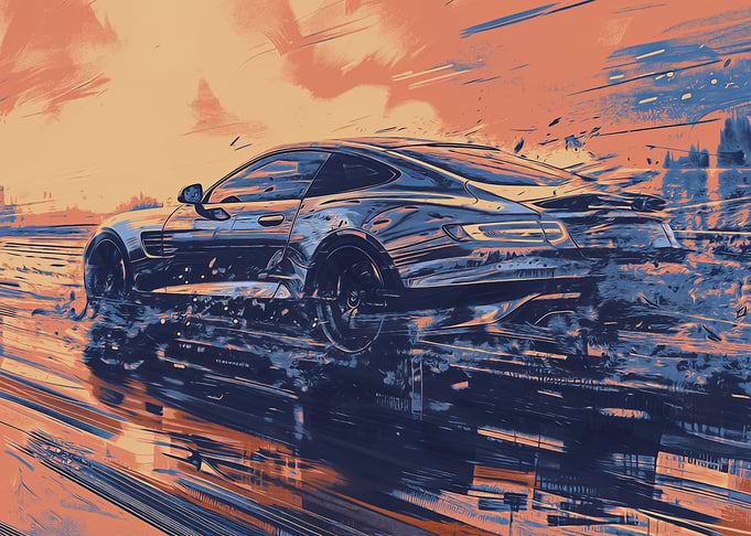 Speeding Sports Car