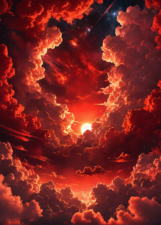 Fiery Sunset Sky
