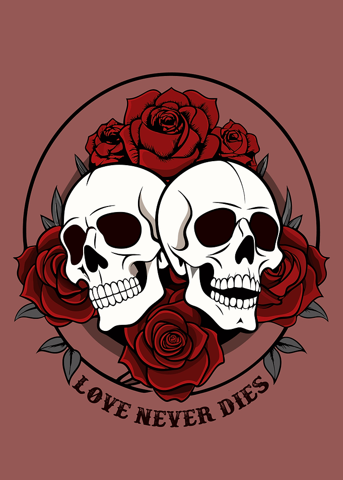 Two Skulls and Roses