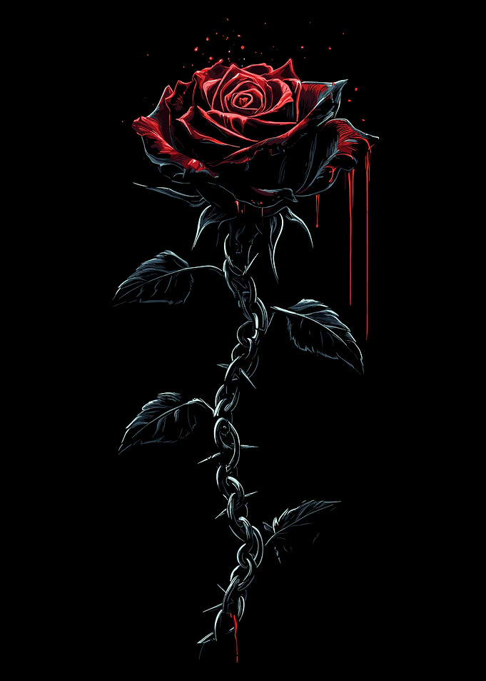 Blood Rose with Chain